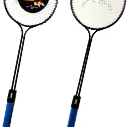 knk Double Shaft Single Colour Set Of 2 Piece Badminton Racket With 6 Piece Plastic Shuttles And 1 Piece Badminton Net Badminton Kit image 3