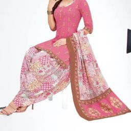 Unstitched Crepe Salwar Suit Material Printed-image-97