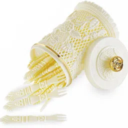 moltres - Petals Cocktail Fork Set - 24 Reusable Sticks with Container - Elegant & Rich Design - Disposable Plastic Dessert Fork, Fruit Fork, Salad Fork, Serving Fork, Dinner Fork image 2