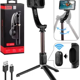 EVAAENTERPRISES Q08 Gimbal Model in Black Color 3 Axis Gimbal for Mobile, Camera image 2