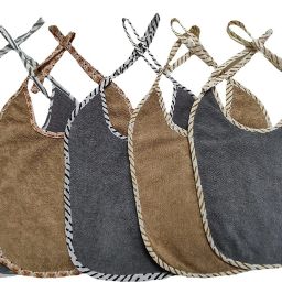 Waterproof Cotton Terry Baby Bib |Baby Apron (Pack of 5 -Grey and Brown)-image-70