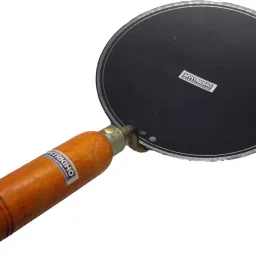 Nonstick Cookware Roti/Chapati tawa Iron/loha/lokhand with Wooden Handle Tawa Tawa 23 cm diameter-18