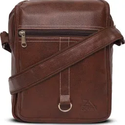 Brown Men Sling Bag Faux Leather Compact Messenger Crossbody Side Bag for Travel, Office & Daily Use-image-31