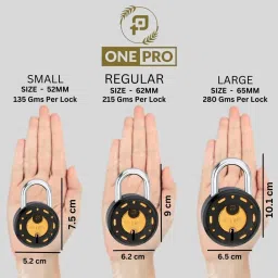 onepro Active Round Padlock 50 MM | 8 Keys 7 Levers Heavy Duty Hardened Shackle Padlock image 2