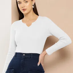 Casual Regular Sleeves Solid Women White Top-image-8