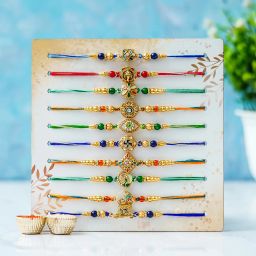 dreamica Designer Rakhi-57 Assorted Rakhi, Chawal Roli Pack, Greeting Card Set image 2