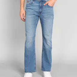 Men Boot-Leg Mid Rise Blue Jeans-image-20