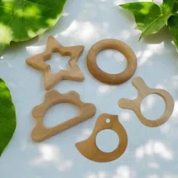 Natural Neem Wood Baby Teether - Safe & Non-Toxic Teething Toy for Infants Teether and Feeder-13