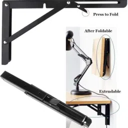 Heavy Duty Metal Collapsible Shelf Bracket for Bench Table 2 pcs (12 inch) 12 CM Shelf Bracket-19