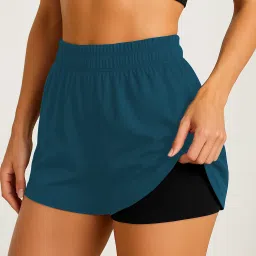 Solid Women Blue Compression Shorts, Gym Shorts, Running Shorts, Sports Shorts-image-62