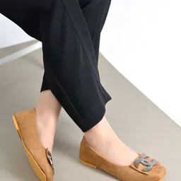 shoetopia Round Toe Buckle Detailed Bellies For Women & Girls Bellies For Women-picture-33
