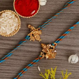 Designer D1213 Assorted Rakhi, Chawal Roli PackSet-11