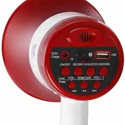 dlajh Smart Touch LED Lamp Speaker Bluetooth 5.0 Color Changing Light MZ Megaphone Loudspeaker with Siren Function, Portable Handheld– Red & White Indoor, Outdoor PA System image 3