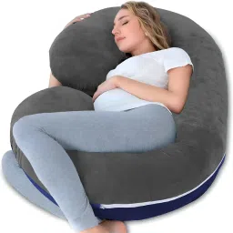 ultra soft c shaped pillow Polyester Fibre, Microfibre Solid Pregnancy Pillow Pack of 1-image-103