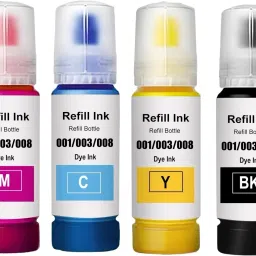 canoff 003 Ink for Ep. L3110,L3150,L3115,L3250,L3210,L3252,L3116,L1110,L3151,L3152 Black + Tri Color Combo Pack Ink Bottle-picture-16