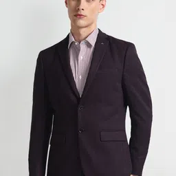 Arrow Textured Slim-Fit Single Breasted Blazer-picture-1