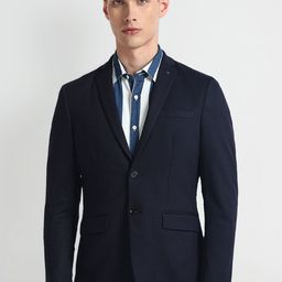 Arrow Textured Single-Breasted Slim-Fit Formal Blazer-picture-38