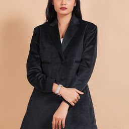 Talethread Notched Lapel Collar Cotton Single-Breasted Blazer-11