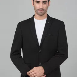Cantabil Self Design Notched Lapel Collar Single-Breasted Slim Fit Casual Blazer-image-78