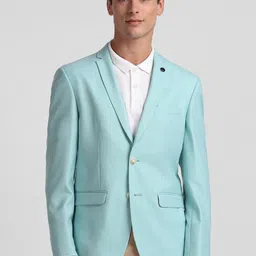 Allen Solly Slim-Fit Notched Lapel Single Breasted Casual Blazer-picture-6