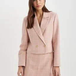 DeFacto Self-Designed Notched Lapel Double-Breasted Casual Blazer-51