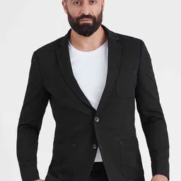 MR BUTTON Men Self Design Slim Fit Single-Breasted Casual Blazer-image-88