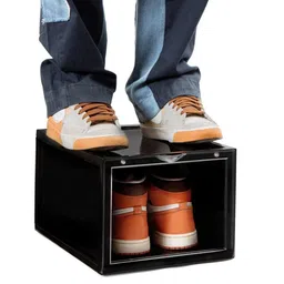 SNEAKARE Black Front Drop Crate Shoe Storage Organizers-37