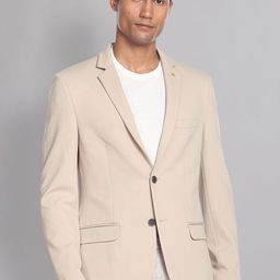 AD By Arvind Textured Single-Breasted Slim-Fit Formal Blazer-image-61