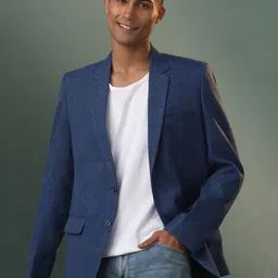 SHVAAS by VASTRAMAY Checked Slim-Fit Single-Breasted Casual Blazer-image-20