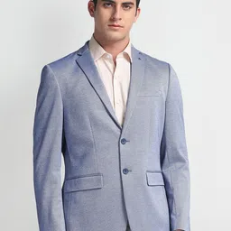 Arrow Self-Design Heathered Twill Single Breasted Slim-Fit Blazer-20