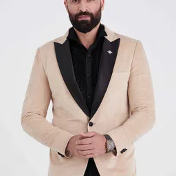 MR BUTTON Men Single Breasted Slim-Fit Blazer-image-72