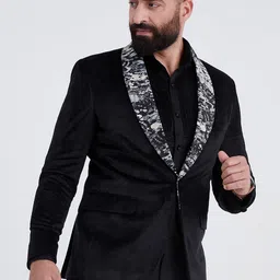 MR BUTTON Men Printed Single-Breasted Slim-Fit Blazer-picture-55
