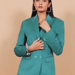 Talethread Notched Lapel Single Breasted Corduroy & Cotton Formal Blazer-image-24