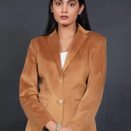 Talethread Notched Lapel Collar Single-Breasted Cotton Velvet Casual Blazer-picture-42