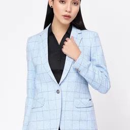 KLOTTHE Women Checked Single-Breasted Formal Blazers-picture-30