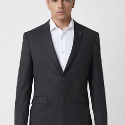 Van Heusen Checked Notched Lapel Slim Fit Single Breasted Formal Blazer-image-95