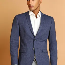Allen Solly Textured Notched Lapel Long Sleeves Single-Breasted Slim Fit Formal Blazer-picture-37