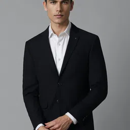 Louis Philippe Notched Lapel Slim Fit Single-Breasted Formal Blazers-picture-17