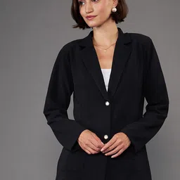 SASSAFRAS worklyf Single Breasted Slim Fit Formal Blazer-image-59