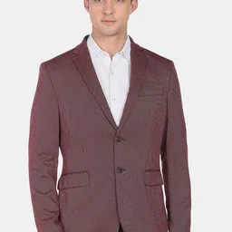 Arrow Men Maroon Self Design Slim-Fit Single-Breasted Formal Blazers-image-37