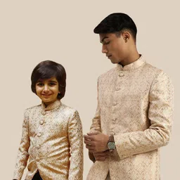 VASTRAMAY Self-Design Slim-Fit Jacquard Bandhgala Jodhpuri Blazer-image-98