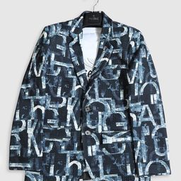 CAVIO Boys Printed Pure Cotton Single-Breasted Blazer With Crew-Neck T-Shirt-image-74