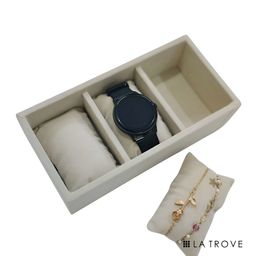 La Trove Premium Cream Coloured 3 Slot Watch Organiser Tray-39
