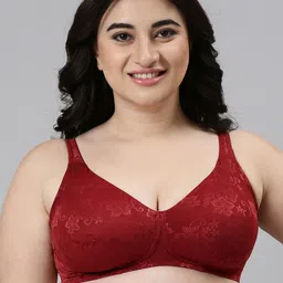 Enamor Red Non-Wired Non Padded High Coverage Everyday Minimizer Tshirt Bra F135-picture-28