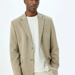 Koton Self Design Slim Fit Single-Breasted Formal Blazer-picture-10
