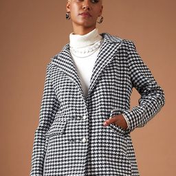 SASSAFRAS Black Jacquard Tweed Notched Lapel Long Sleeves Double-Breasted Casual Blazer-picture-17