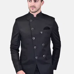 PRINTCULTR Mandarin Collar Long Sleeves Bandhgala Blazers-52