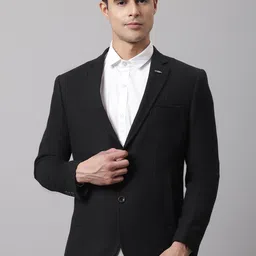 Cantabil Men Black Solid Single-Breasted Formal Blazer-picture-17