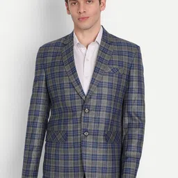 TrulyFeb Men Grey Checked Single-Breasted Blazers-image-71