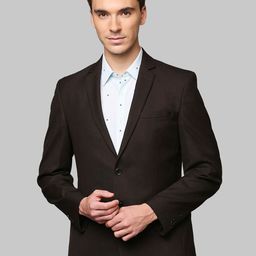 Park Avenue Men Brown Solid Single Breasted Blazer-image-48